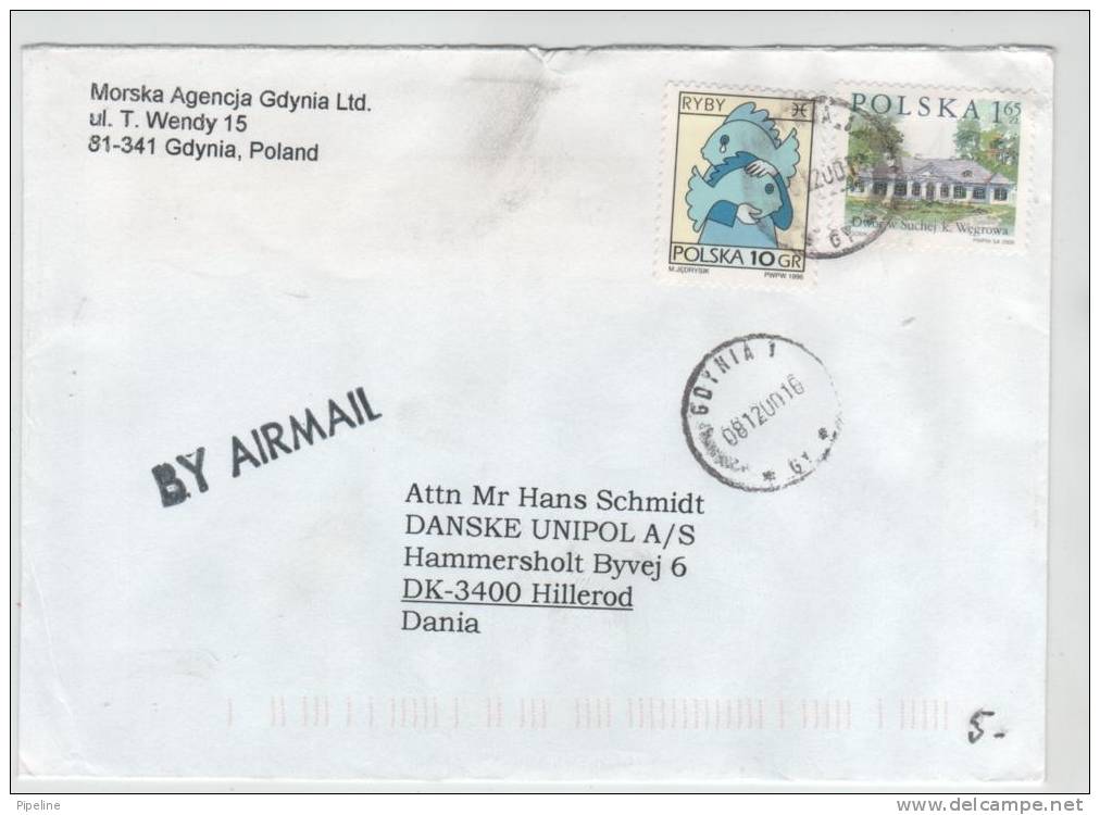 Poland Cover Sent Air Mail To Denmark Gdynia 8-12-2000 - Lettres & Documents