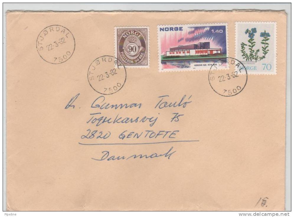 Norway Cover Sent To Denmark STJÖRDAL 22-3-1982 - Briefe U. Dokumente