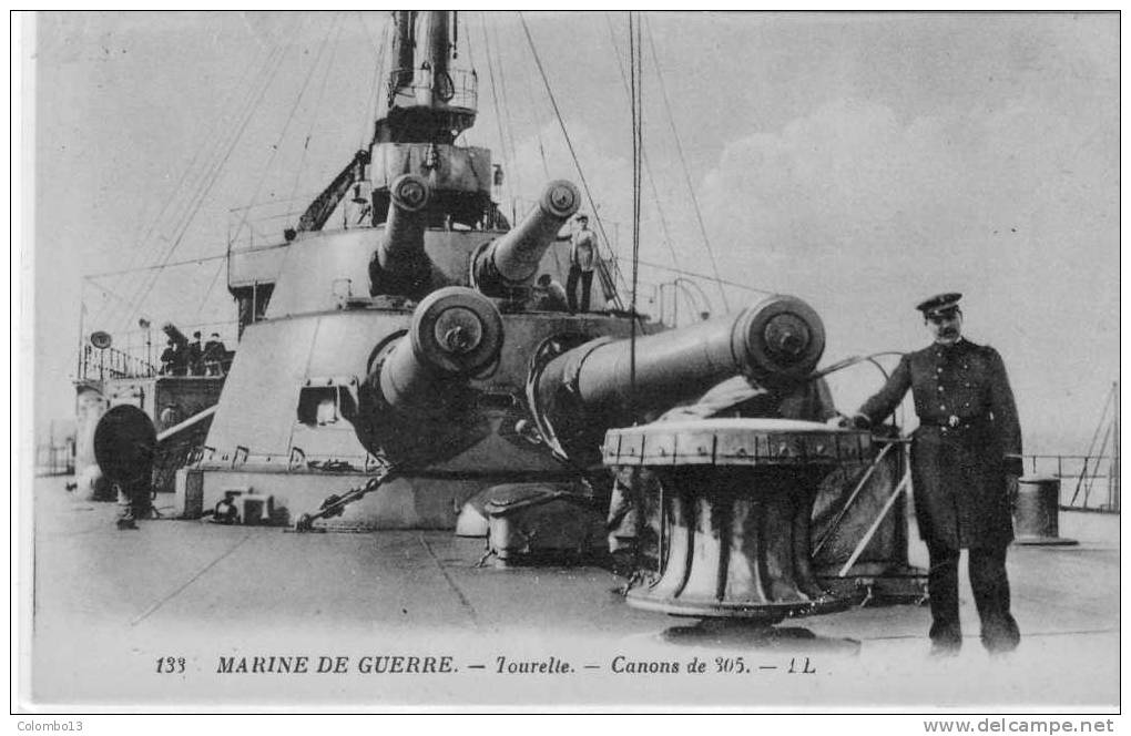 MARINE DE GUERRE -TOURELLE - CANONS DE 305 - Guerra