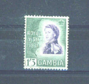 GAMBIA - 1961 Royal Visit 1s3d FU - Gambia (...-1964)