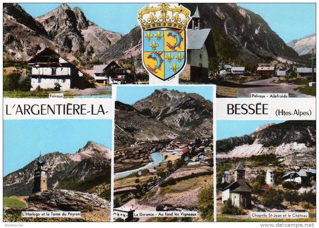 CPA De L'ARGENTIERE LA BESSEE 4 Vues La Durance, L'horloge, Chapelle - L'Argentiere La Besse