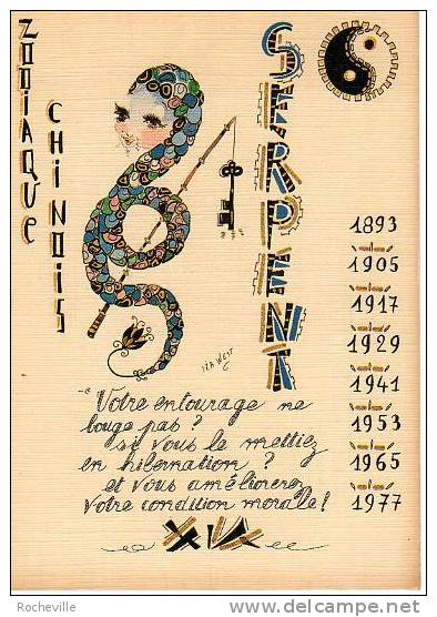 Zodiaque Chinois-Le Serpent- ( Signe Yang) Illustration Par Iza West- édition Sira - Astrologie