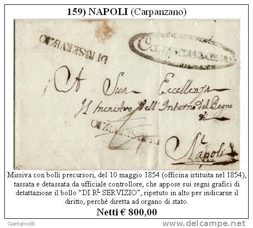 Carpanzano-00159 - Piego (senza Testo) Del 10 Maggiio 1854 - Bollatura Punti 12 - - 1. ...-1850 Prefilatelia