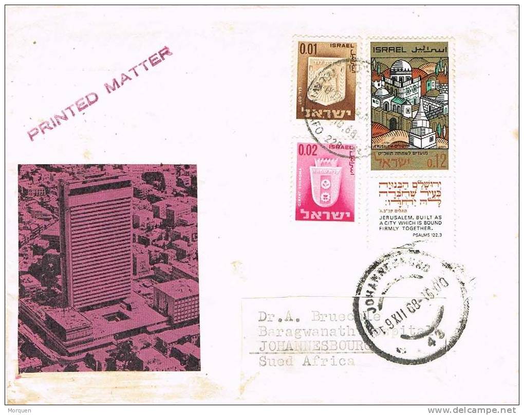 1677. Carta Aerea RAMAT GAN (Israel) A Suid Africa 1968. Printed Matter - Storia Postale