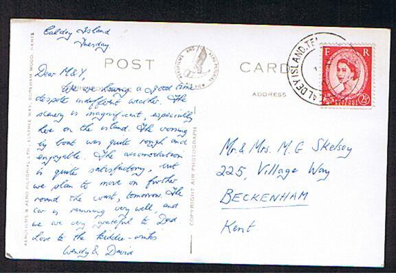 RB 639 - Aerial Real Photo Postcard  Isle Of Caldy Off Tenby Pembrokeshire Wales - Caldy Postmark - Pembrokeshire