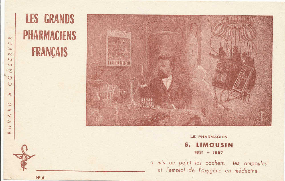 BU 435 / BUVARD      LES GRANDS PHARMACIENS FRANCAIS   S. LIMOUSIN - Chemist's