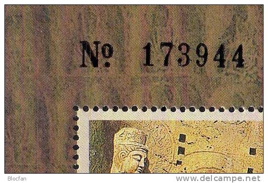 Expo Bangkok 1995 China 2496AD, Bloc 63I + No.** 40€ Overprint In Gold On Skulptur In Cave-tempel Of The Longmen-ravine - Blocks & Sheetlets