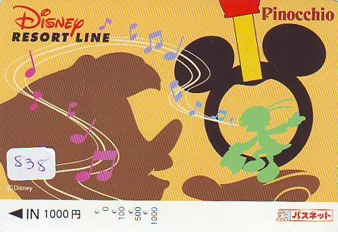 DISNEY Carte Prépayée Japon (838) DISNEY JAPAN * PREPAID CARD * TRAIN * DISNEY RESORT LINE * CINEMA * PINOCCHIO - Disney