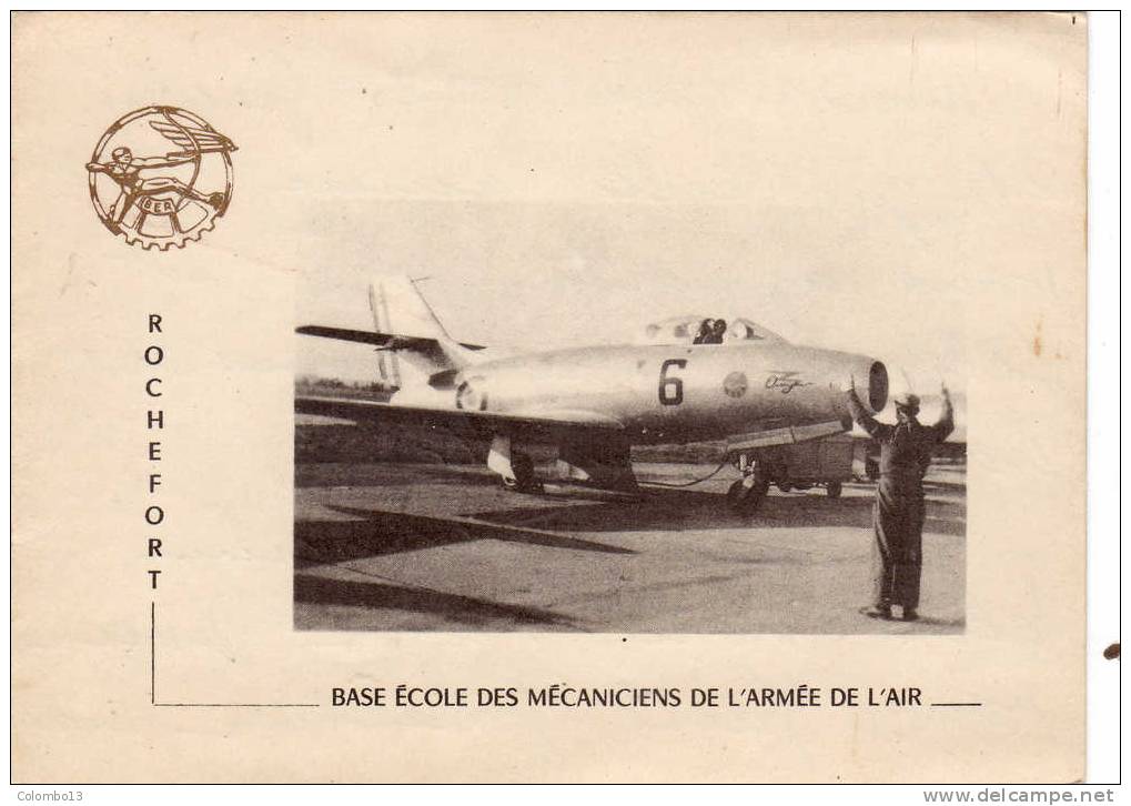 CARTE DE VOEUX 1958 ROCHEFORT BASE ECOLE DES MECANICIENS DE L\'ARMEE DE L\'AIR - Aviation