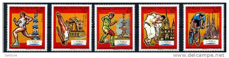 REP. CENTRAFRICANA Serie Cpl 5 Valori Cat Yvert N° 765/67+Aerea 365/66A Perfetti MNH ** - Invierno 1988: Calgary