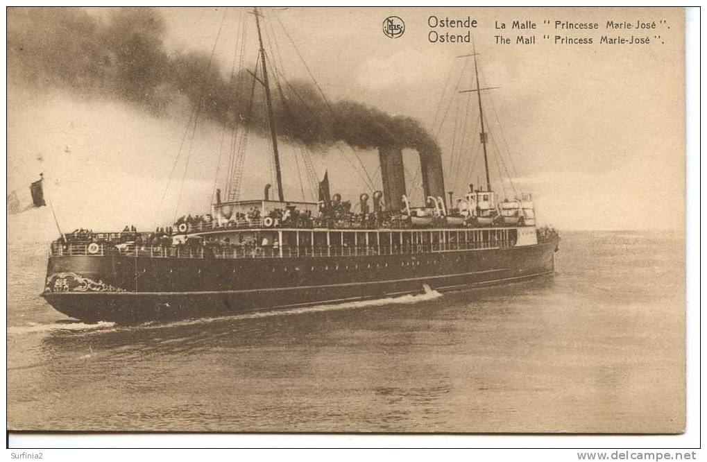 OSTEND - THE MAIL PRINCESS MARIE-JOSE - Steamers