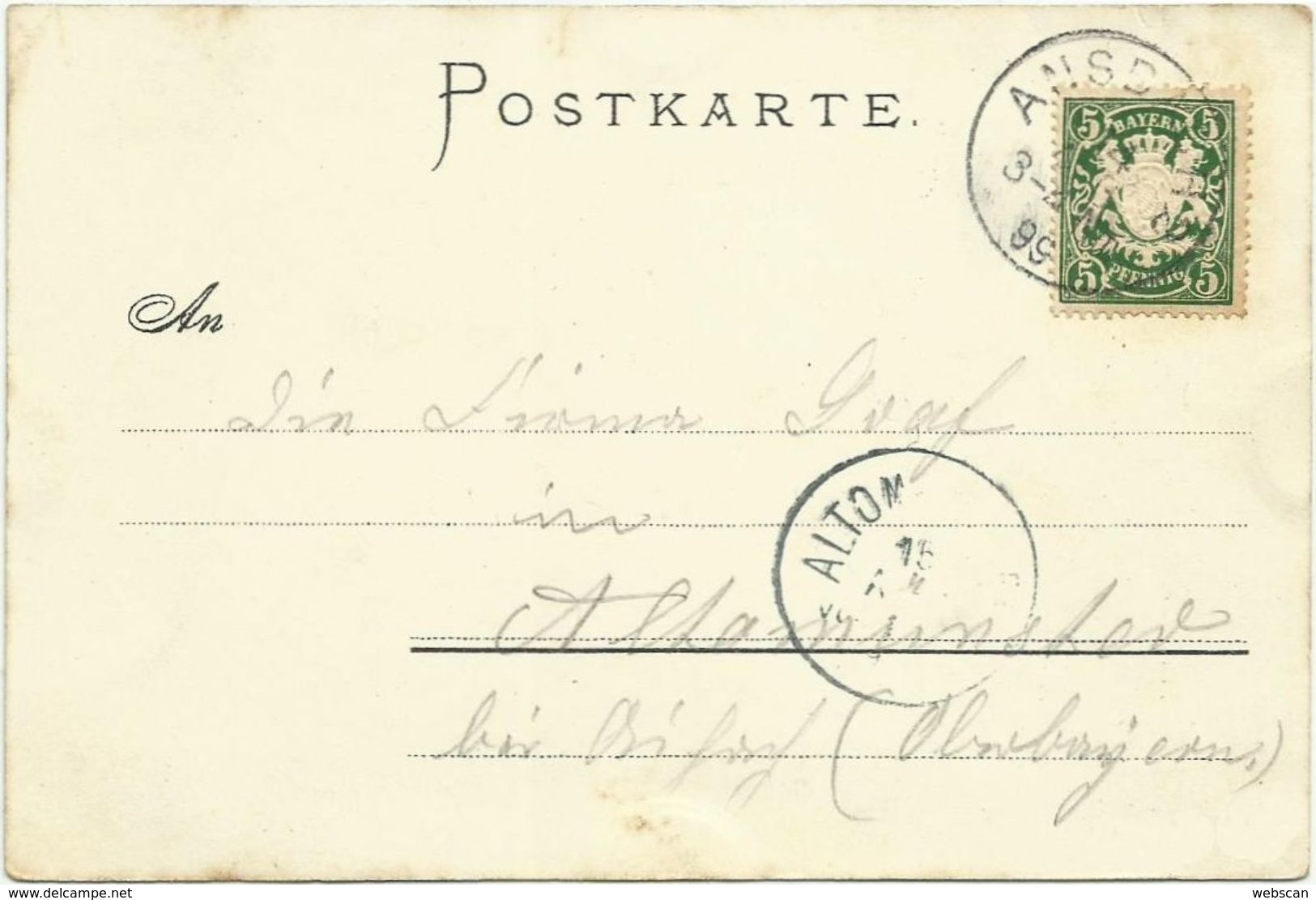 AK Ansbach Hofgarten & Prinzenschlösschen Farblitho Zinn 1899 #13 - Ansbach