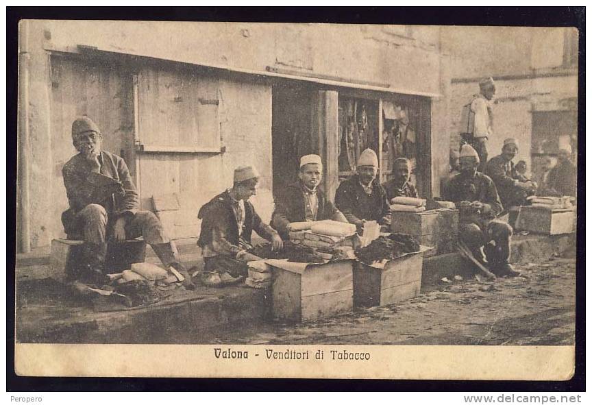 Albania  VALONA   Tobacco  Sellers   Old Postcard - Albanie