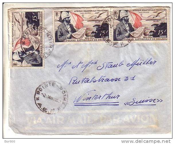 GOOD AEF Postal Cover To SWITZERLAND 1952 - Good Stamped: De Brazza - Storia Postale