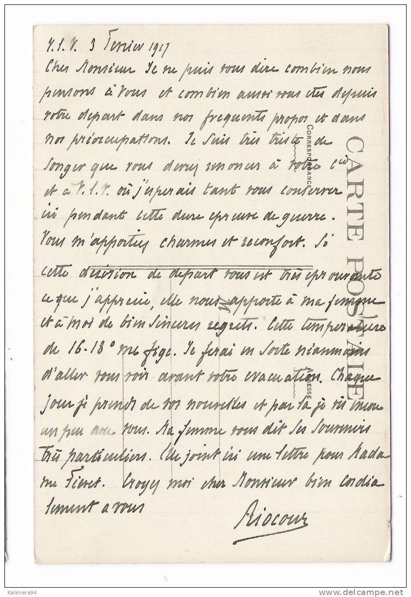 MARNE  /  VITRY-le-VILLE  /  PARC  ET  ETANG  DU  CHÂTEAU  /  Carte Privée, écrite Par RIOCOUR En 1917 - Vitry-la-Ville