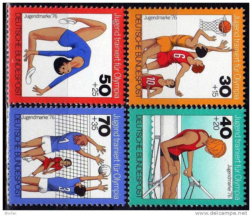 Olympiade 1976 Berlin 517/0 + BRD 882/5 ** 10€ Kugelstoßen Hockey Handball Schwimmen Basketball Rudern Turnen Volleyball - Ete 1976: Montréal