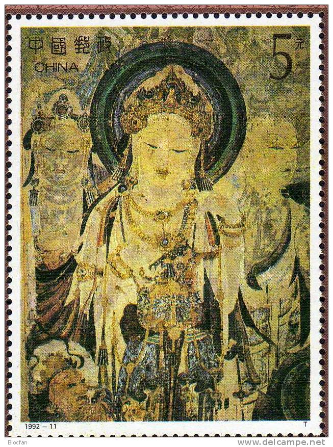 Malerei In Den Magao Grotten 1992 China 2444 Plus Block 61 ** 7€ Guanyin Göttin Der Barmherzigkeit Bloc Sheet From Asia - Archaeology
