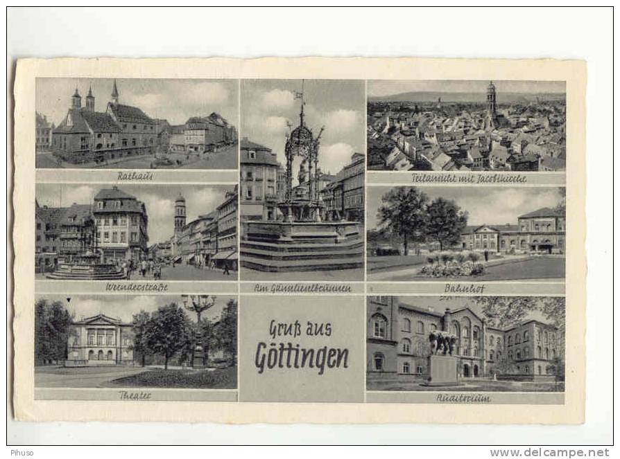 D566  GÖTINGEN : Gruss Aus ( 7-picture Postcard) - Göttingen