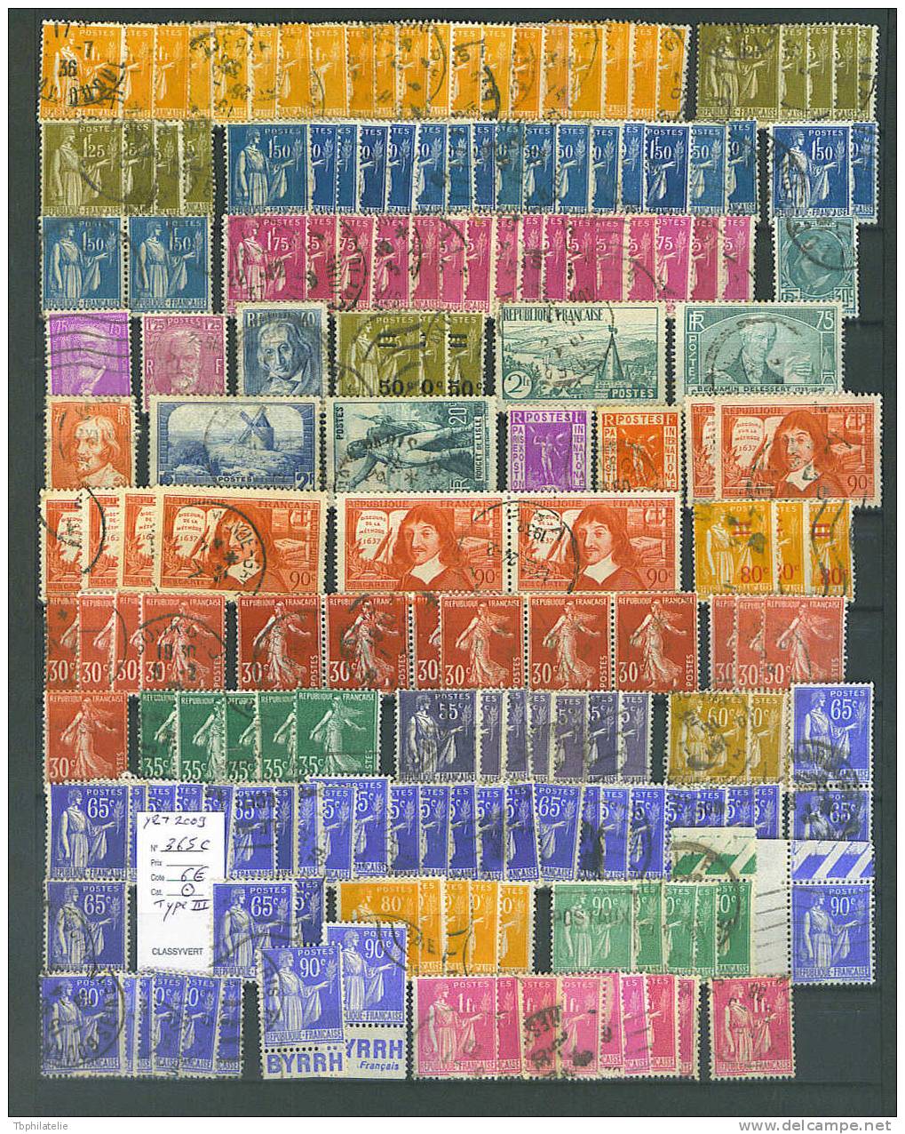 VEND TRES BEAU STOCK DE FRANCE , 1900 - 1950 ENVIRON , NUANCES - TYPES - VARIETES - PAIRES - BANDES - BLOCS - PUBS ,....