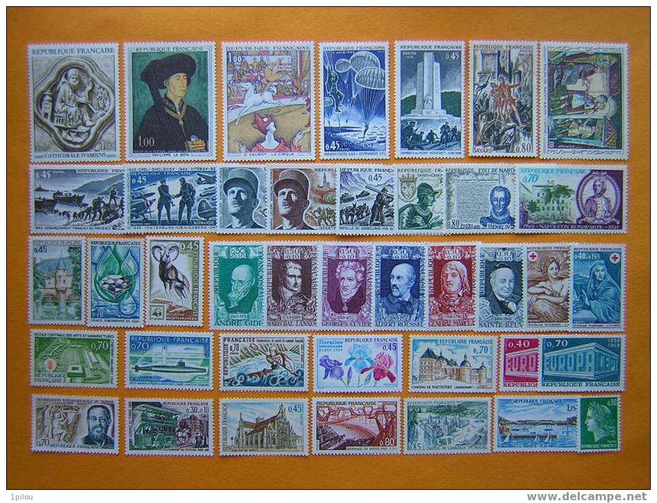 FRANCE : ANNEE COMPLETE 1969 NEUVE**    40 TIMBRES. - 1960-1969