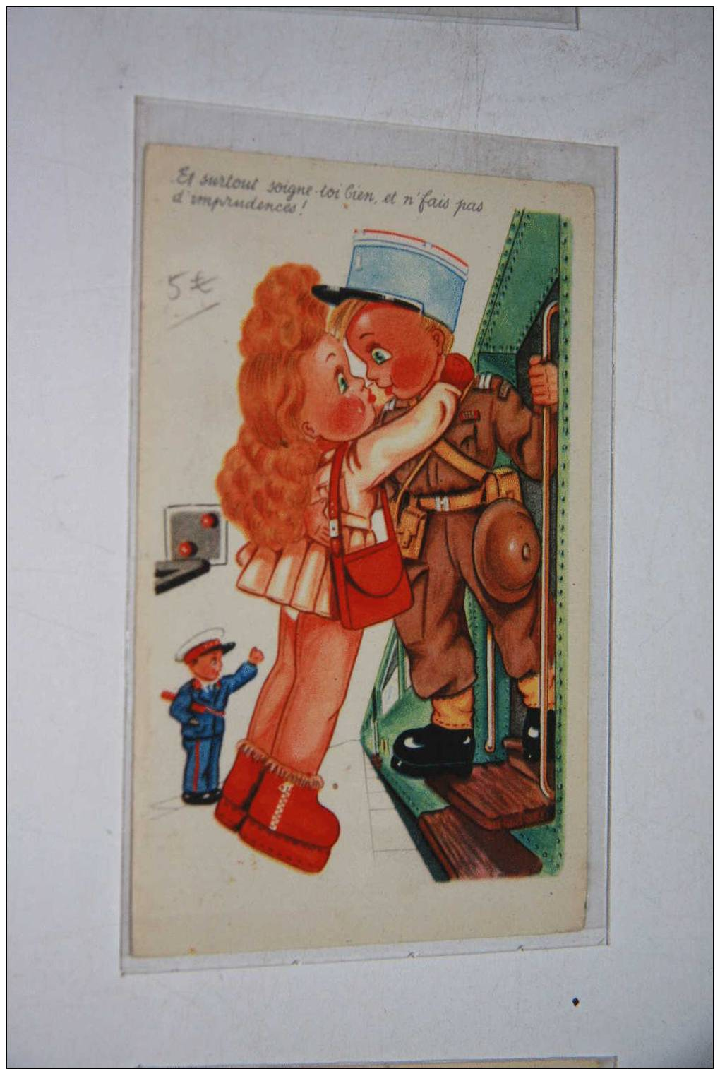 Collection "  LECLERC " Illustration - ENFANTS - MILITARIA - WWII - Dsoigne Toi Bien - Train - Leclerc