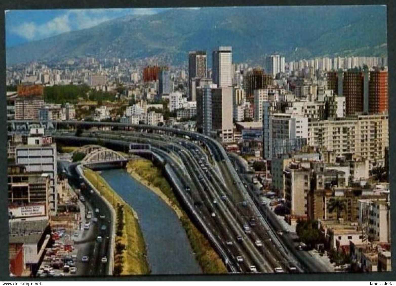 Caracas. *Autopista Del Este* Circulada 1972 + Viñeta. - Venezuela