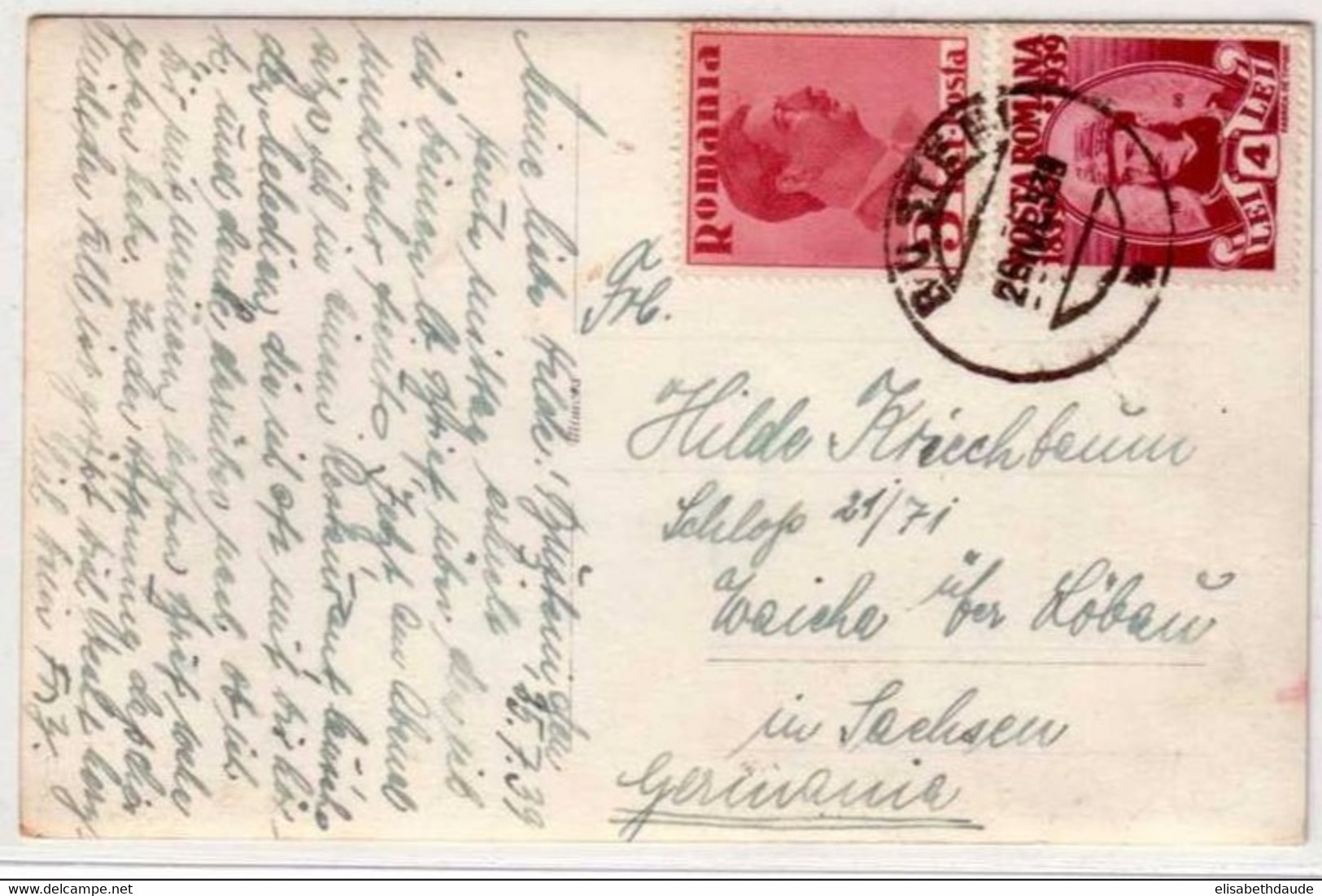 ROUMANIE - 1939 - CARTE POSTALE De BUSTENI Pour La SAXE (SACHSEN) - Lettres & Documents