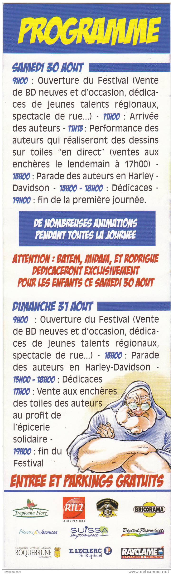 MAESTER. Marque-page Pour Le 7ème Festival BD De ROQUEBRUNE SUR ARGENS 2008. Soeur M-Thérèse En HARLEY. - Bladwijzers
