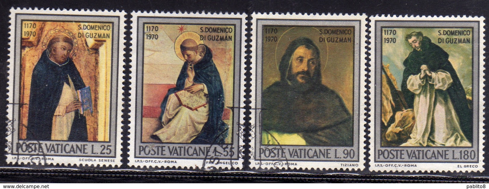 CITTÀ DEL VATICANO VATICAN VATIKAN  1971 S. SAN DOMENICO DI GUZMAN SERIE COMPLETA COMPLETE SET USATA USED OBLITERE' - Usati