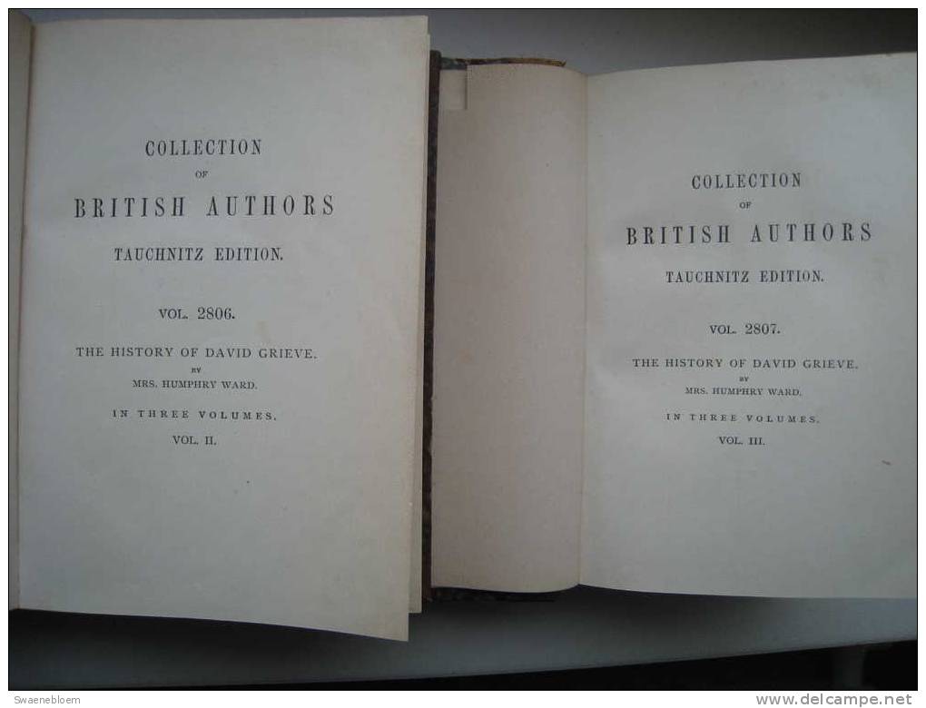 GB.- Book - The History Of David Grieve. By Mrs. Humphry Ward. Volume II And III. 5 Scans - 1850-1899