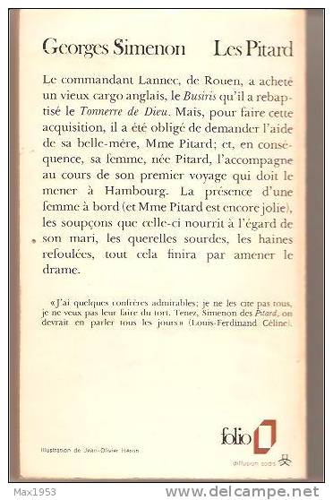 Simenon   Les Pitard  Collection FOLIO N° 660 - Simenon