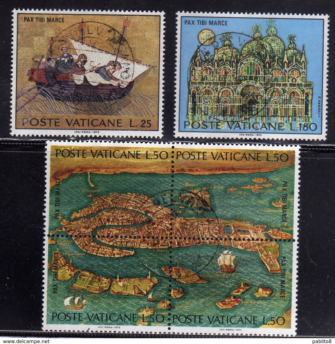 CITTÀ DEL VATICANO VATICAN VATIKAN 1972 SALVAGUARDIA DI VENEZIA SAVE VENICE SERIE COMPLETA COMPLETE SET USATA USED OBLIT - Used Stamps