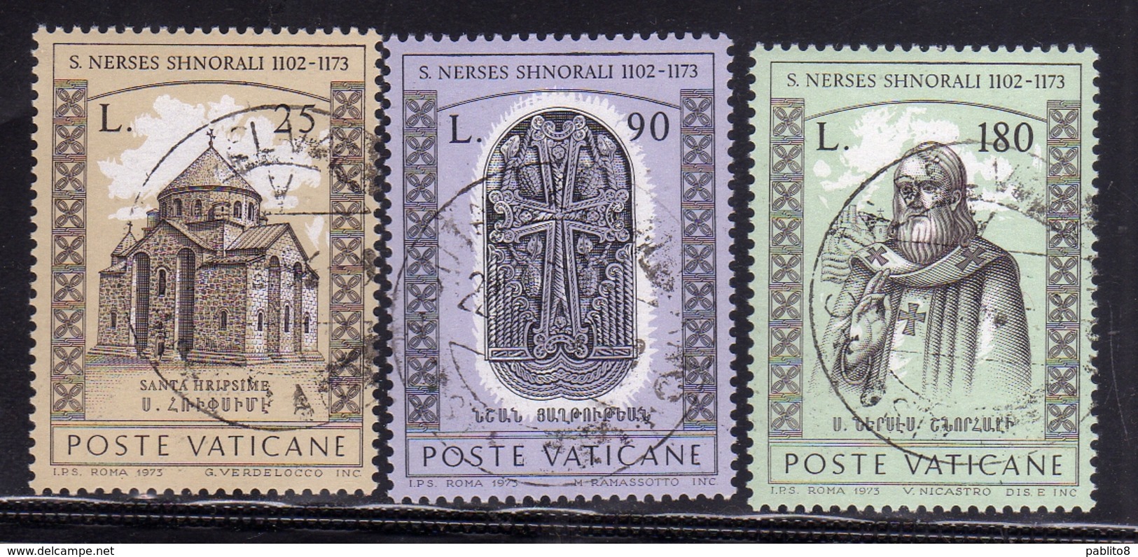 CITTÀ DEL VATICANO VATICAN VATIKAN 1973 SAN S. NARSETE SERIE COMPLETA COMPLETE SET USATA USED OBLITERE' - Used Stamps