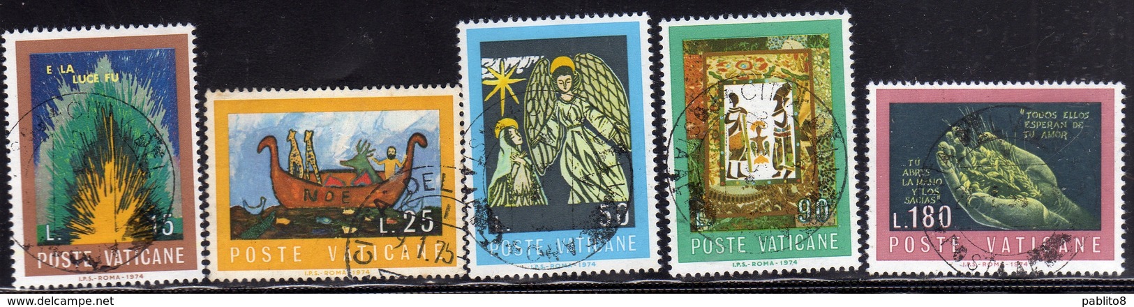 CITTÀ DEL VATICANO 1974 LA BIBBIA THE BIBLE SERIE COMPLETA COMPLETE SET USATA USED OBLITERE' - Used Stamps