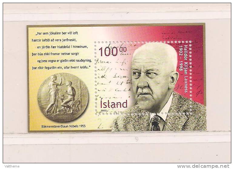 ISLANDE  ( EUIS - 2 )   2002     N° YVERT ET TELLIER   N° 30   N** - Blocks & Sheetlets