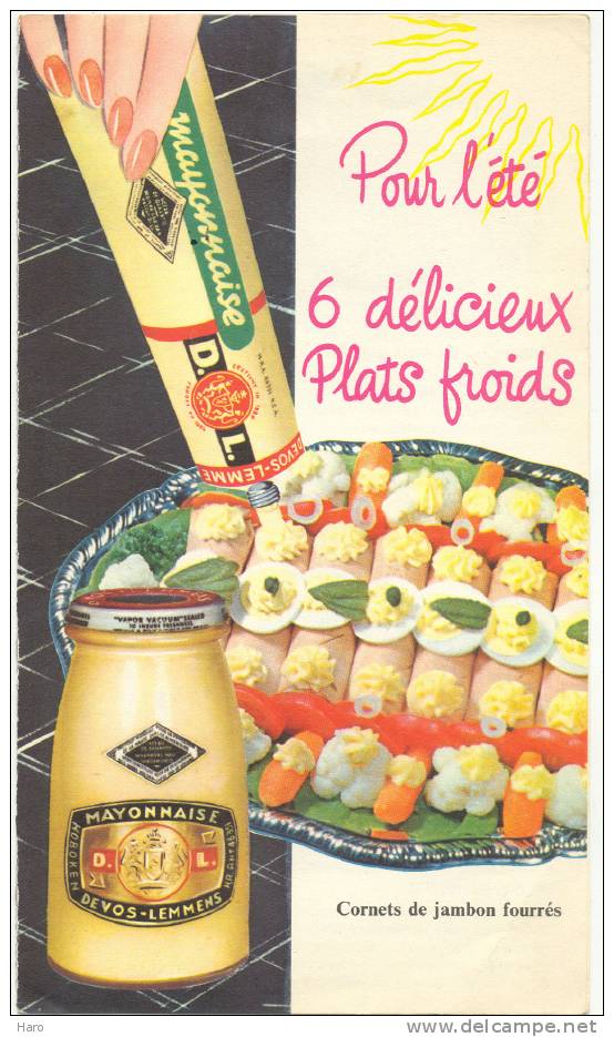 Dépliant Publicitaire Avec Recettes - Mayonnaise     " DEVOS - LEMMENS "  - Cuisine-   (gr) - Advertising