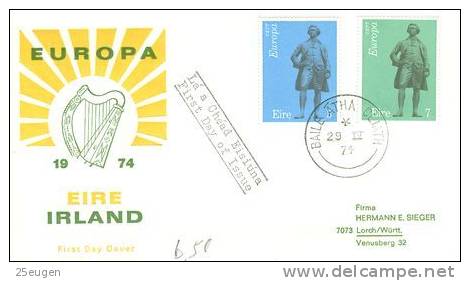 IRELAND  EUROPA CEPT 1974  FDC - 1974