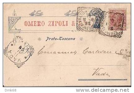 PRATO - OMERO ZIPOLI & C. - TESTATINA PUBBLICITARIA - 1908 - Prato