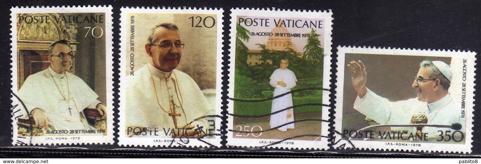 CITTÀ DEL VATICANO VATICAN VATIKAN 1978 PAPA GIOVANNI PAOLO I POPE LUCIANI SERIE COMPLETA COMPLETE SET USATA USED OBLIT - Usati