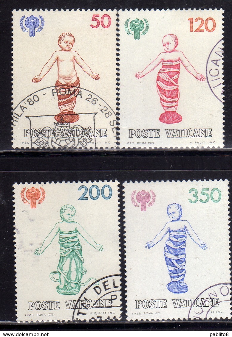 CITTÀ DEL VATICANO VATIKAN VATICAN 1979 ANNO INTERNAZIONALE DEL FANCIULLO CHILDREN DAY SERIE COMPLETA SET USATA USED - Used Stamps