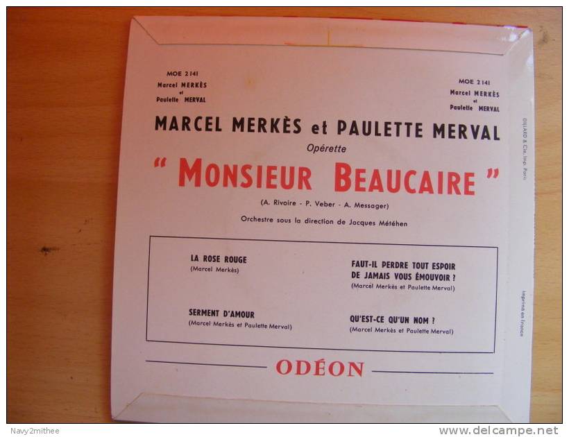 MONSIEUR BEAUCAIRE**MARCEL MERKES.. PAULETTE MERVAL - Oper & Operette