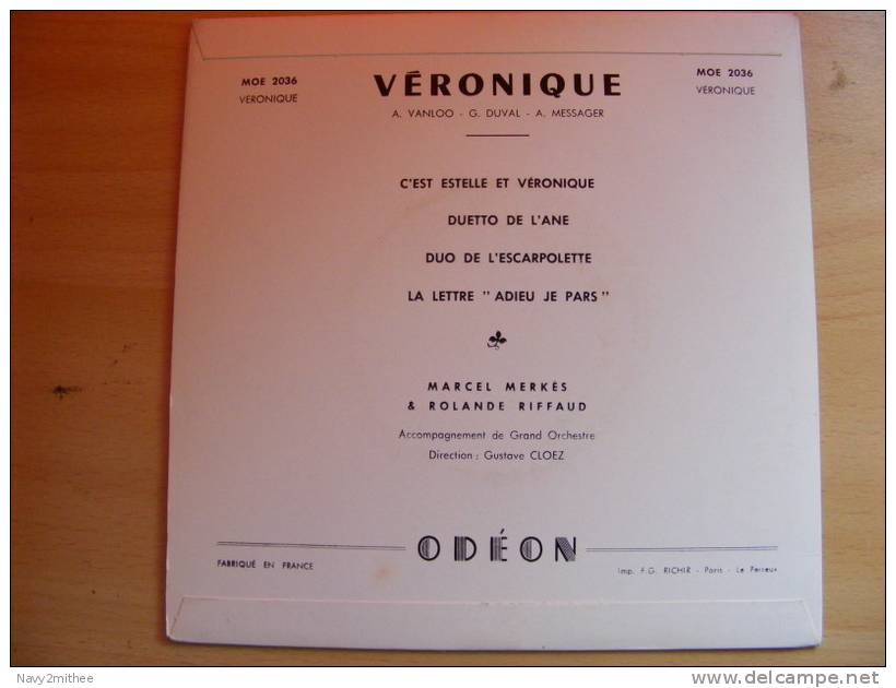 VERONIQUE..MARCEL MERKES..ROLANDE DUVAL - Opéra & Opérette