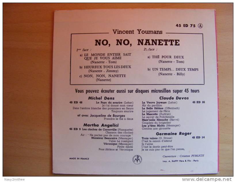 NO NO NANETTE..VINCENT YOUMANS - Oper & Operette