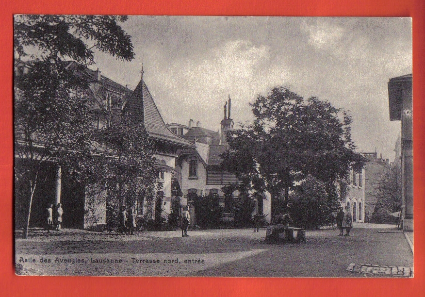 T119 Lausanne,Asile Des Aveugles,Terrase Nord,entrée.ANIME.Cachet Fontaines Sur Grandson Pour Yverdon 1927. Luria - Grandson