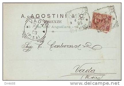 FIRENZE  - A. AGOSTINI & C.  -  TESTATINA AUTOGRAFA PUBBLICITARIA  - 1903 - Macerata