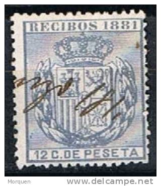 Sello Recibo 1881, 12 Cts , VARIEDAD Punto º - Fiscaux