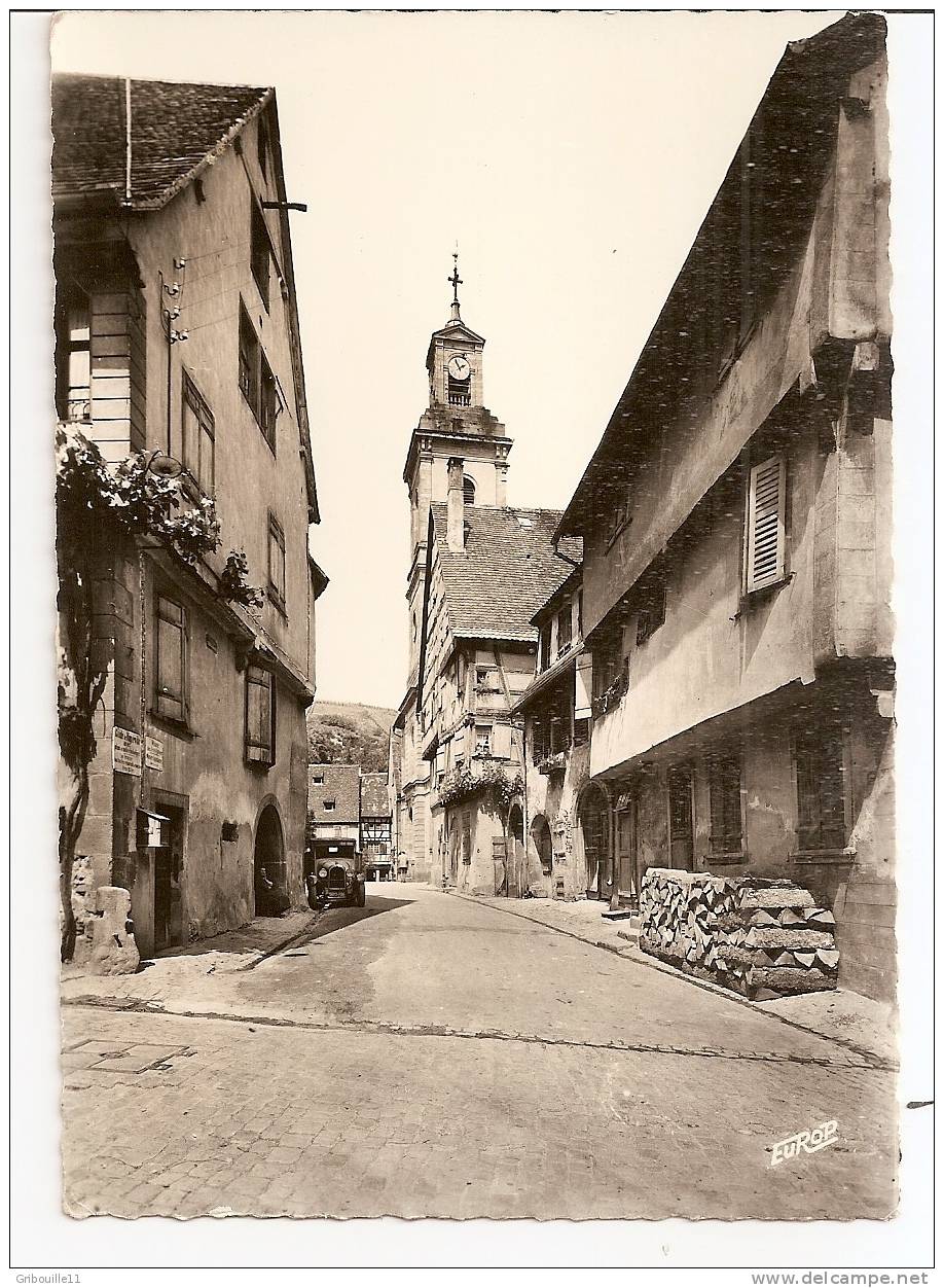 RIQUEWIHR  -  * L´ EGLISE PROTESTANTE Et RUE DES TROIS EGLISES *avec BELLE VOITURE  -  Editeur :  EUROPE PIERRON.  N°312 - Riquewihr