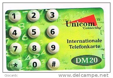 GERMANIA (GERMANY) - UNICOM    (REMOTE) -  DM 20     -  USED - RIF. 5920 - Cellulari, Carte Prepagate E Ricariche