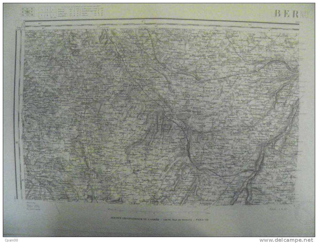 CARTE GEOGRAPHIQUE 27 EURE BERNAY S.E. Type 1889 Noir Et Blanc N° 46 - Geographical Maps
