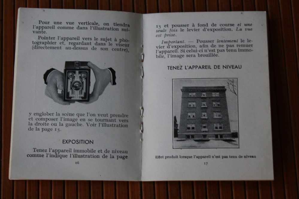 Théme De La Photographie Manuel Du "BROWNIE "Junior Kodack-pathé S.A.F. +guide Exposition Entretien Appareil Objectif.. - Supplies And Equipment